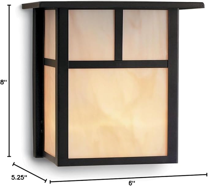 Lighting Craftsman Style Outdoor Wall Light in Bronze 8 Inches Tall | Lumora
