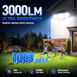 Solar Motion Sensor Lights Outdoor, 3000LM 282 LEDs Security Lights, 2 Pack