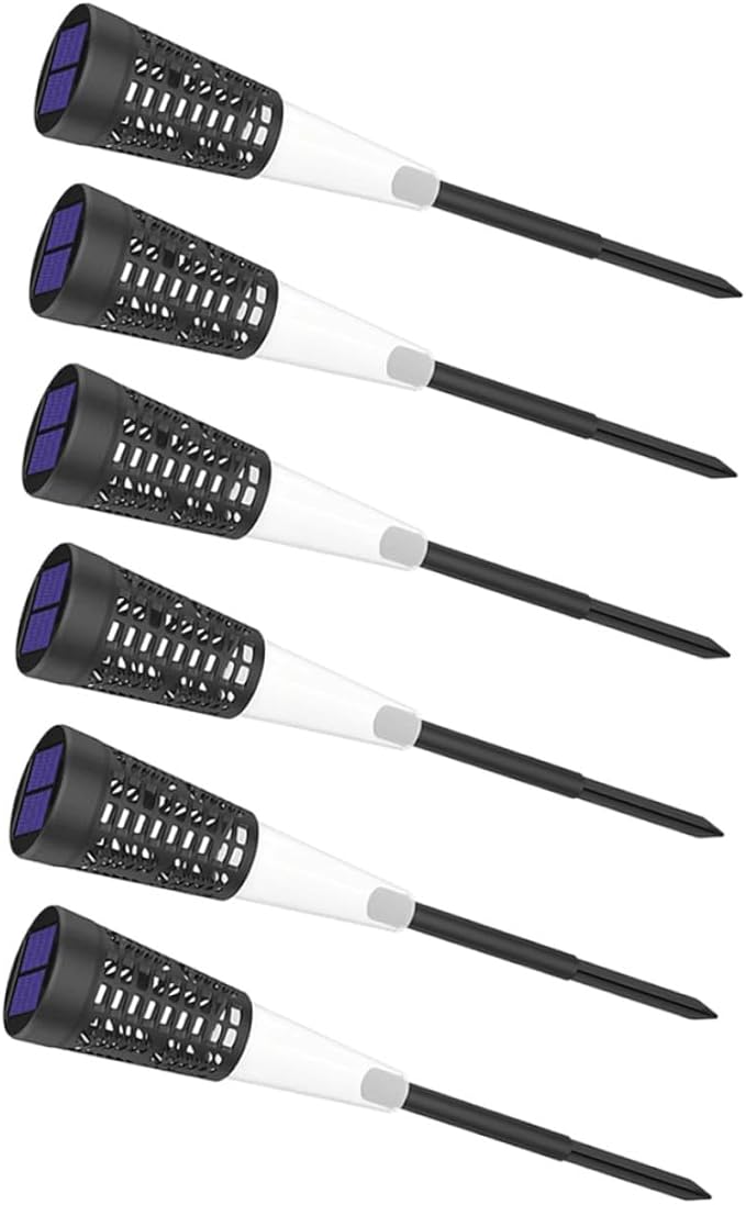 6pcs Solar Garden Stake Lights Outdoor Courtyard Lawn Landscape Path Lights Warm and Colorful LED Solar Projection Lamps for Yard Decor