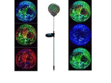 Solar Power Colorful Ball Lights, Mosaic 3.5" Glass Ball Multi-Color Color Changing LED Light, Garden Stake Yard LED Light