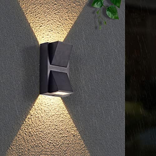 6W LED Outdoor Exterior Wall Step UP/Down Light Fixture Lamp Black Finish Warm White | Lumora