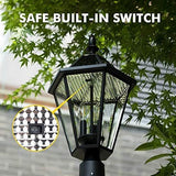 LUTEC 12513LE4-SL-Head LED Post Solar Light Outdoor, Dusk to Dawn Vintage Street Lights for Lawn Patio Yard Pathway | Lumora