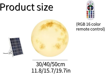 Solar Lights Outdoor, Moon Lamp Garden Decor, Solar Globe Lights Outdoor, Garden Decor for Outside, Home Decor for Garden Patio Yard Pathway Decor(40cm/15.7in)