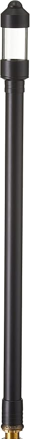 VOLT Flat Hat 12V Black Brass Path Light (5" Shade, 25" Tall) with 3W 2700K Warm White G4 LED Bulb for Low Voltage Landscape Lighting on Outdoor Pathway, Walkway, Garden, Driveway or Patio