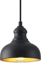 7in Dome Outdoor Pendant Barn Light Black and Brass Kitchen Island Hanging Light Fixture Exterior Small Porch | Lumora
