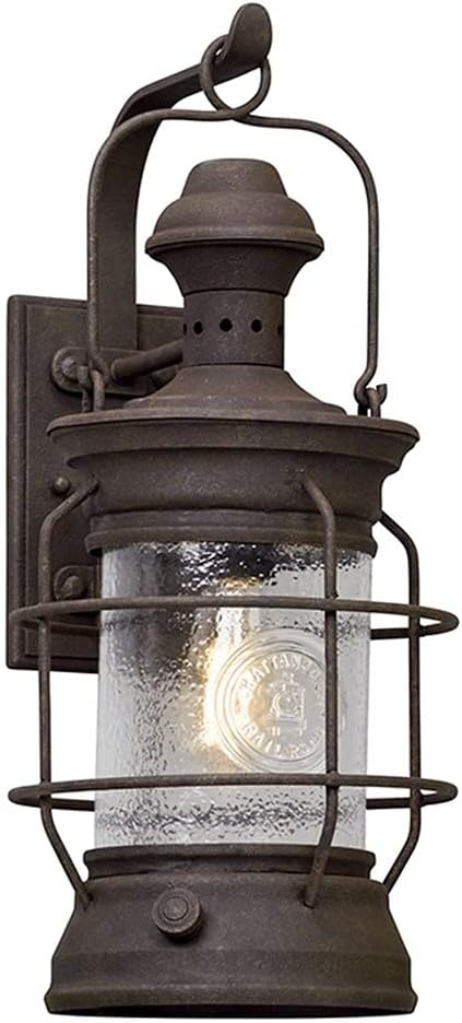 Troy Lighting B5053 Atkins - One Light Outdoor Large Wall Lantren, Cenntinial Rust Finish with Clear Textured | Lumora