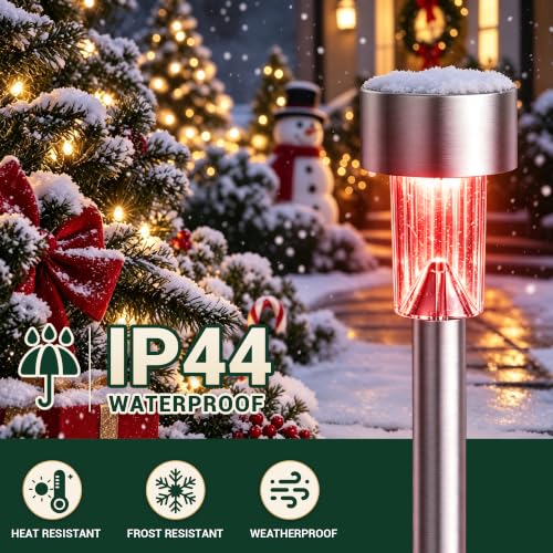 GIGALUMI 24 Pack Solar Christmas Lights Outdoor,Solar Christmas Decorations