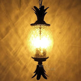 1-Light Outdoor Hanging Lights European Traditional Porch Patio Pineapple Shape Pendant Lighting For Study Room | Lumora