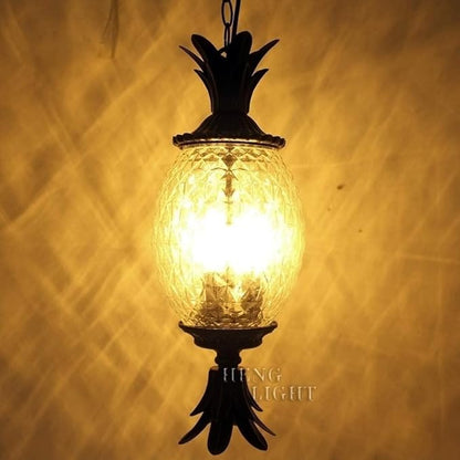 1-Light Outdoor Hanging Lights European Traditional Porch Patio Pineapple Shape Pendant Lighting For Study Room, Dining-Room, Sitting Room, Bedroom, Living Room, Bar, Hallway, Cafe, Shop, Balcony