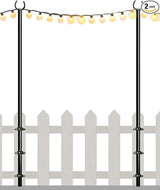 10FT String Light Poles for Outdoor, Heavy Duty Metal Lighting Stand Pole for Deck Fence Railing Backyard Patio | Lumora
