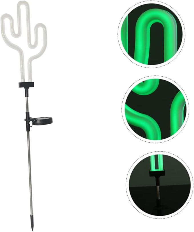 Gatuida Solar Cactus Lawn Light Unique Outdoor Garden Decor Waterproof Solar Light Insert for Yard for Patios and Pathways