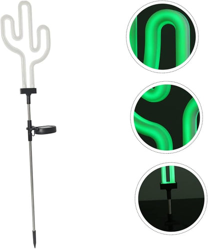 Gatuida Solar Cactus Lawn Light Unique Outdoor Garden Decor Waterproof Solar Light Insert for Yard for Patios and Pathways
