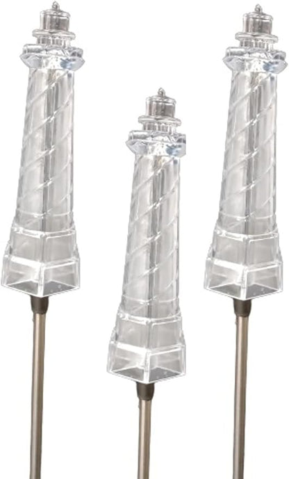 Starry Illuminate 3 PCS Solar Color Changing Style Garden Stake Light Pathway Stake Light (Lighthouse)