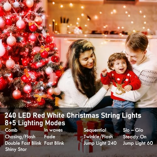 KAQ Connectable 240LED 88Ft String Lights, Christmas Lights Indoor Outdoor