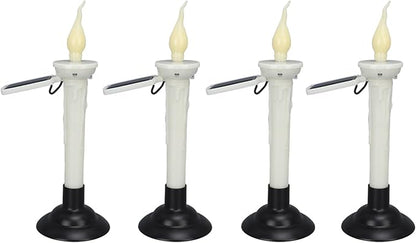 ViaGasaFamido 4pcs Solar Pathway Lights Outdoor Landscape Lights Tapered Candles Flickering Warm Yellow Light for Garden Yard with Bracket