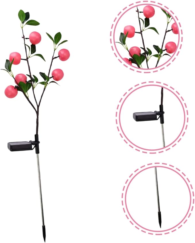 VICASKY Led Lights for Outside Decorative Garden Stake Lights Auto Off Solar Pathway Lamp Apple Shape Ground Stake | Lumora