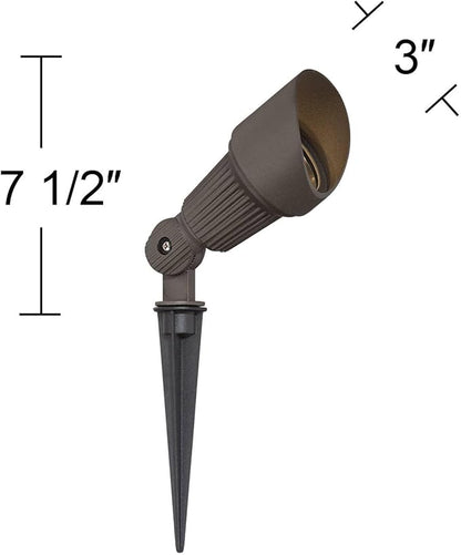John Timberland Hooded 7 1/2" High Traditional Outdoor Landscape Spotlight Porch House Exterior Outside LED Bulb Weatherproof Brown Bronze Finish Aluminum Front Door Patio Garage Home Deck