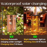 DIBIEECN Birthday Gifts for Women Mom Grandma Wife, Solar Lanterns Outdoor Waterproof, Metal Hanging Lights Garden Decor, LED Decorative Lantern for Patio Porch Backyard, Sun and Moon, 1 Pack