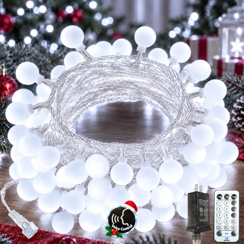 Connectable 43FT 100LED Globe String Lights Indoor, Smart Christmas Lights