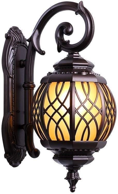 European Antique Wall Lamp,Creative Upside Down Spherical Retro,Waterproof Rainproof Vintage Light Fixture,Door Porch Metal Sconce Lighting s Mount Exterior