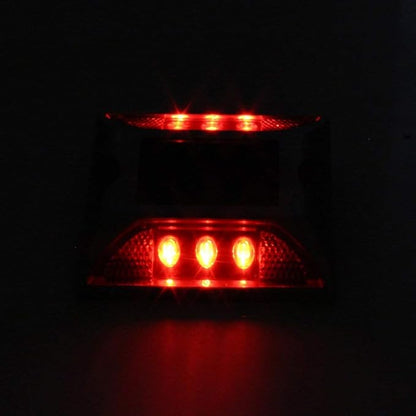 Aluminum Solar 6-LED Deck Dock Lights Step Road Path Lamp Waterproof Security Warning Driveway for Outdoor Fence Pool Patio Yard Home Pathway Stairs Garden (Red)