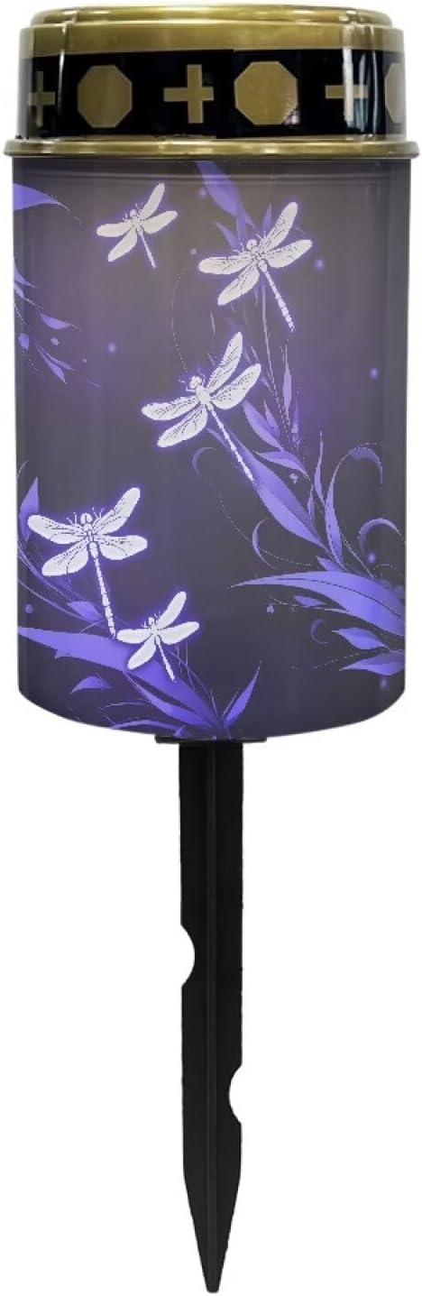 Dragonflies Solar Light Outdoor for Cemetery, Waterproof Garden Lights Solar Powered, Solar Lights for Garden, Balcony, Yard, Gifts for Memorial