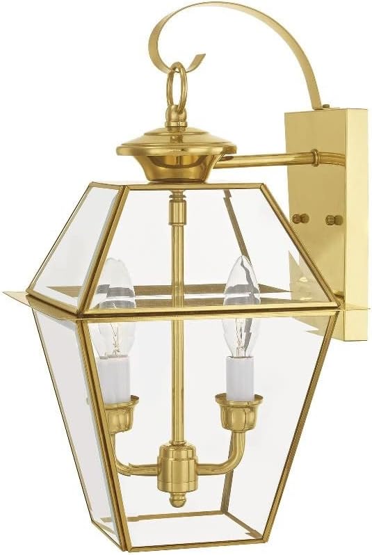 Livex Lighting 2281-01 Westover 2-Light Outdoor Wall Lantern, Antique Brass, 18" x 11" x 11.8"