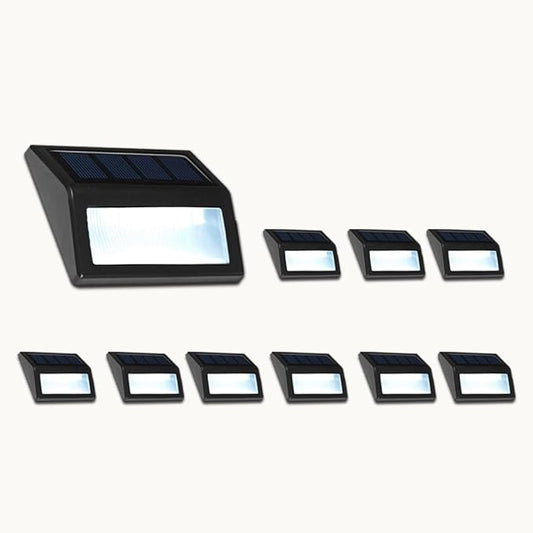 Solar Lights Outdoor, Waterproof Solar Powered Deck Step Lights for Patio Garden Backyard Garage Driveway Pathway Outside Wall Lighting (Cool White/10 Pack)