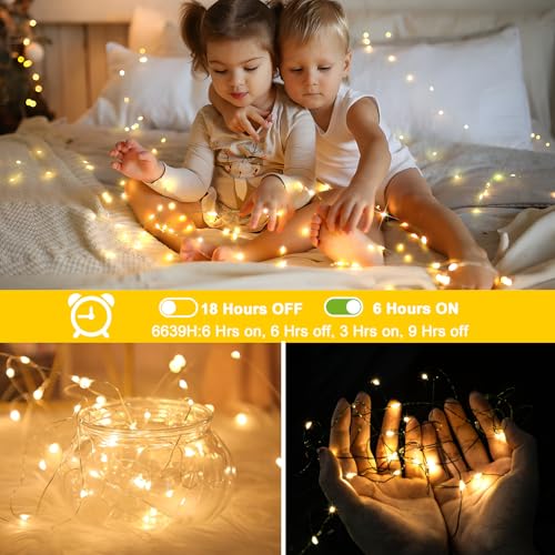 KNONEW 400FT 1200LED Green Wire Outdoor Fairy Lights Plug in Warm White