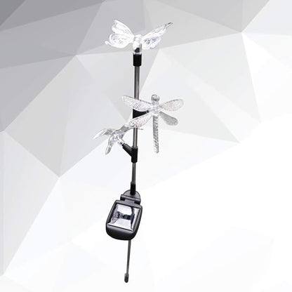 Solar Garden Stake Lights Hummingbird Butterfly and Dragonfly Multi-Color Changing Decorative Landscape Light for Garden Patio Lawn Yard Decorations