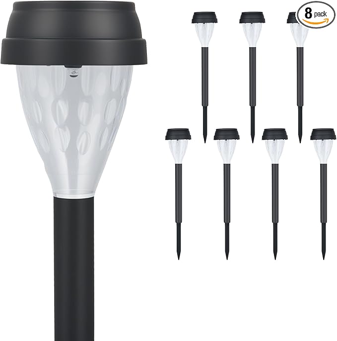 ELUTENG Solar Ground Lights 8 Pack Solar Lights Outdoor Waterproof Auto On Off Solar Garden Lights Landscape Lighting for Outside Patio Pathway Yard Lawn Driveway Deck Step Walkway, Colorful Lanterns