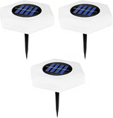 3 Pcs Led Garden Pathway Lights, Solar Outdoor Ground Lights, Hexagon Umbrella Design, Waterproof, Warm White For | Lumora