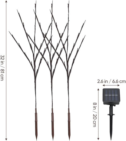 VICASKY Solar Christmas Lights Planters Birch Tree Fairy Branches Outdoor Planter Decorations 60 LEDs Powered Artificial Branch Twig Lighted Willow Thanksgiving Home