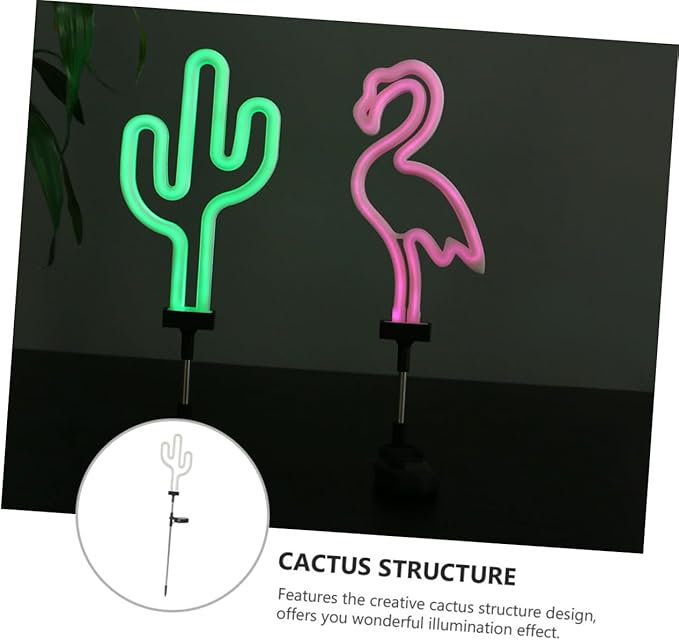 Gatuida Solar Cactus Lawn Light Unique Outdoor Garden Decor Waterproof Solar Light Insert for Yard for Patios and Pathways