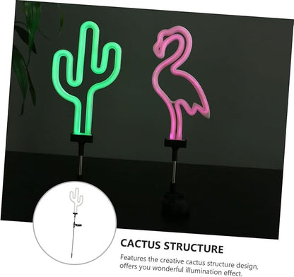 Gatuida Solar Cactus Lawn Light Unique Outdoor Garden Decor Waterproof Solar Light Insert for Yard for Patios and Pathways