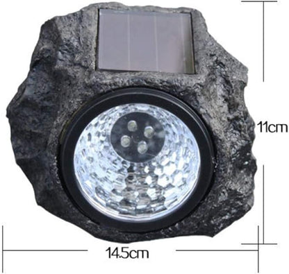 Solar Powered Rock Lights Outdoor Solar Garden Rock Light Outdoor 4LED Solar Powered Rock Stone Spotlight for Gardens Pathway Patio Yard Driveway Tree Pool Porch Deck Landscape,2 Pack