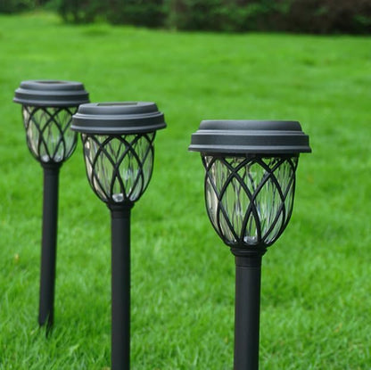 Solar Lights Outdoor Pathway Lights LED Waterproof Acrylic Lamp Head Stainless Steel Stake for Yard Garden Landscape Path Walkway Driveway Patio Lawn, Warm Light