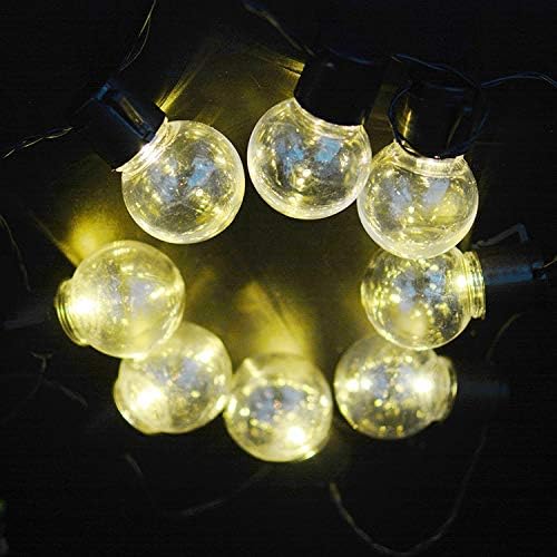 Solar Powered String Lights with Hanging Sockets, 20 Big Edison Bulbs Weatherproof Solar Decoration Lights for Patios, Parties, Weddings, Backyards, Porches, Gazebos (Solar Powered, WarmWhite-1pcs)