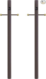 Solus 7-Foot Direct Burial Lamp Post – Aluminum Outdoor Light Pole with Decorative Cross Arm & Dusk-to-Dawn Sensor | Lumora
