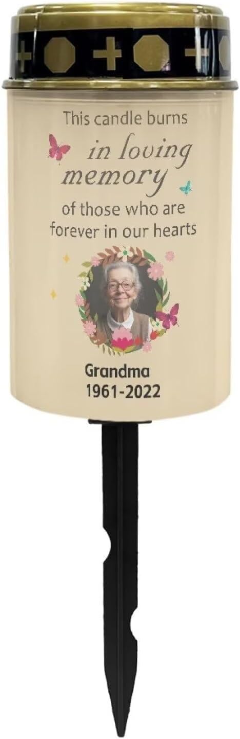 Custom Solar Lights Outdoor Waterproof Cemetery Solar Lights for Grave Dad Landscape Lighting Memorial Decor