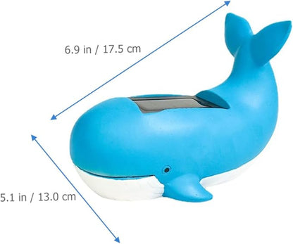MERRYHAPY Solar Whale Decor Led Light Resin Garden Lamp with Polycrystalline Solar Panel for Outdoor Lawn and Patio Decor Adorable Night Light