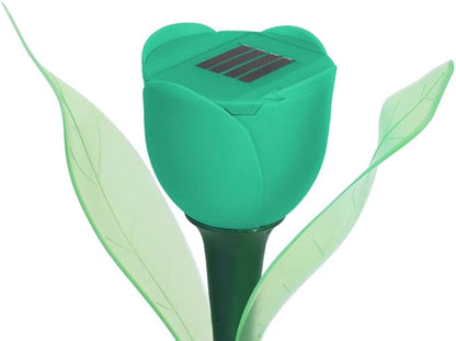 4Pcs Solar Pathway Lights Outdoor Garden Lamp Flower Lights Solar Garden Stake Lights Garden Decorative Lawn Lamp Solar Decorative Lights for Yard, Patio, Backyard(Green)