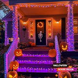 JMEXSUSS 500 LED Orange and Purple Halloween Lights with Remote
