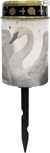 White Swan Solar Led Lights for Outside Waterproof Cemetery Solar Lights for Grave Cemetery Decor Candle Lamp | Lumora