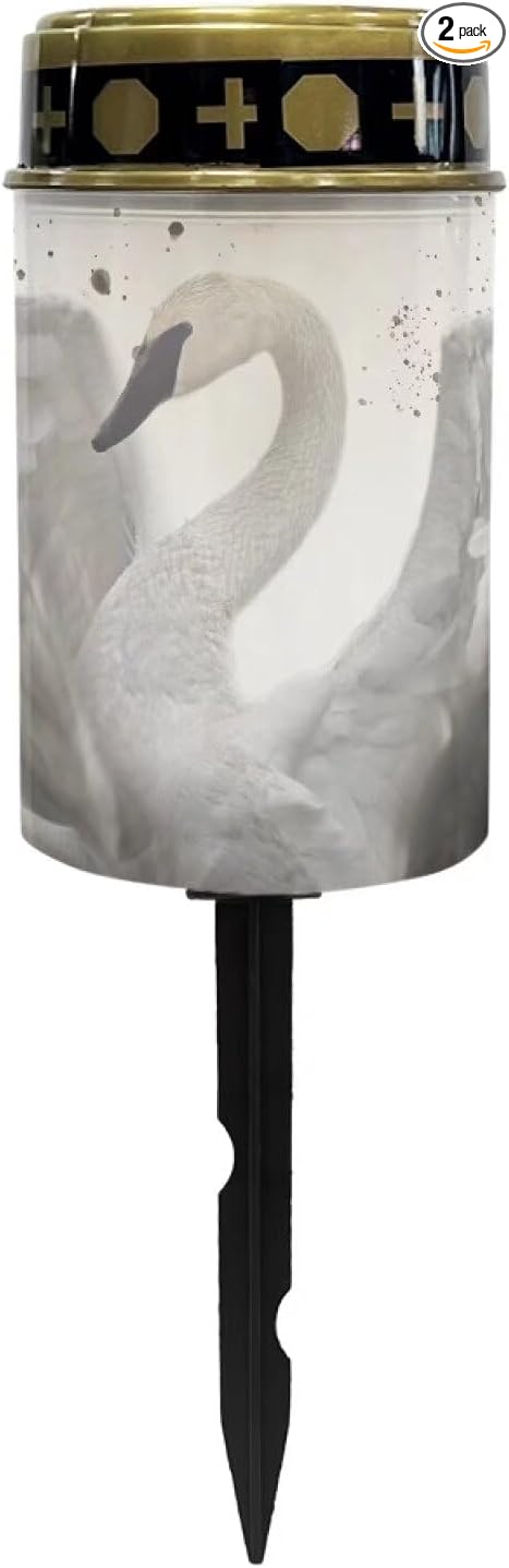 White Swan Solar Led Lights for Outside Waterproof Cemetery Solar Lights for Grave Cemetery Decor Candle Lamp | Lumora