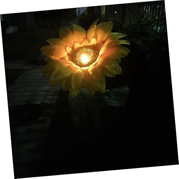 Led Solar Garden Lights Sunflower Solar Pathway Lights for Driveway Warm White