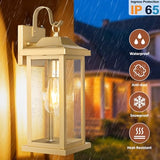 17 Inch Gold Outdoor Sconces Dusk to Dawn 2-Pack