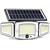 Solar Lights Outdoor Waterproof - Dual Motion Sensors & Rechargeable Battery, 3 Charging Methods Solar Flood Lights, Smart Display LED Security Lights for Garage, Porch, Patio, Yard