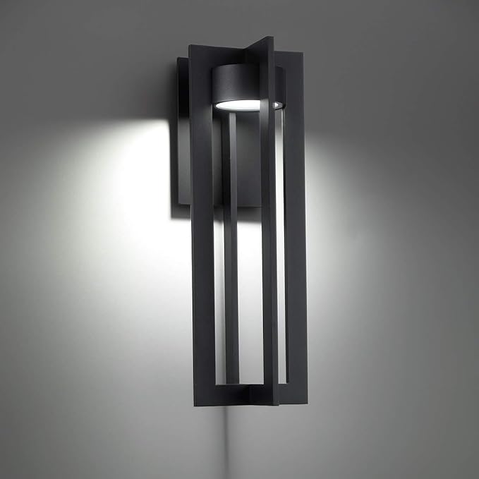 WAC Lighting dweLED, Chamber 25in LED Indoor and Outdoor Wall Light 3000K in Black
