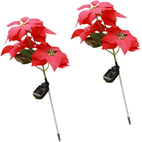 jojofuny 2pcs Solar Christmas Flower Ground Insert Lights Led Decorative Garden Lighting for Outdoor Spaces | Lumora